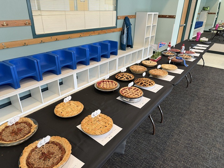 Tables full of pie entries